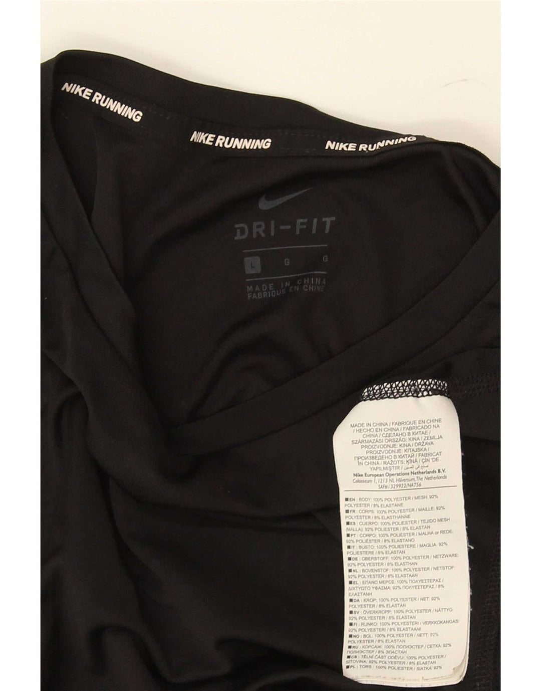 Женская футболка Nike Dri Fit Top UK 16, большой черный полиэстер
