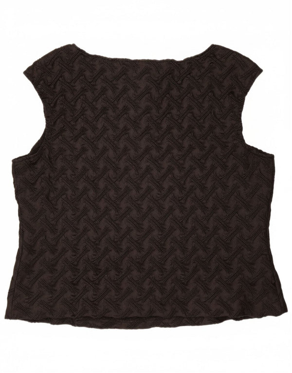 JOSEPH RIBKOFF Женская блузка без рукавов, топ UK 18 XL, черный полиэстер