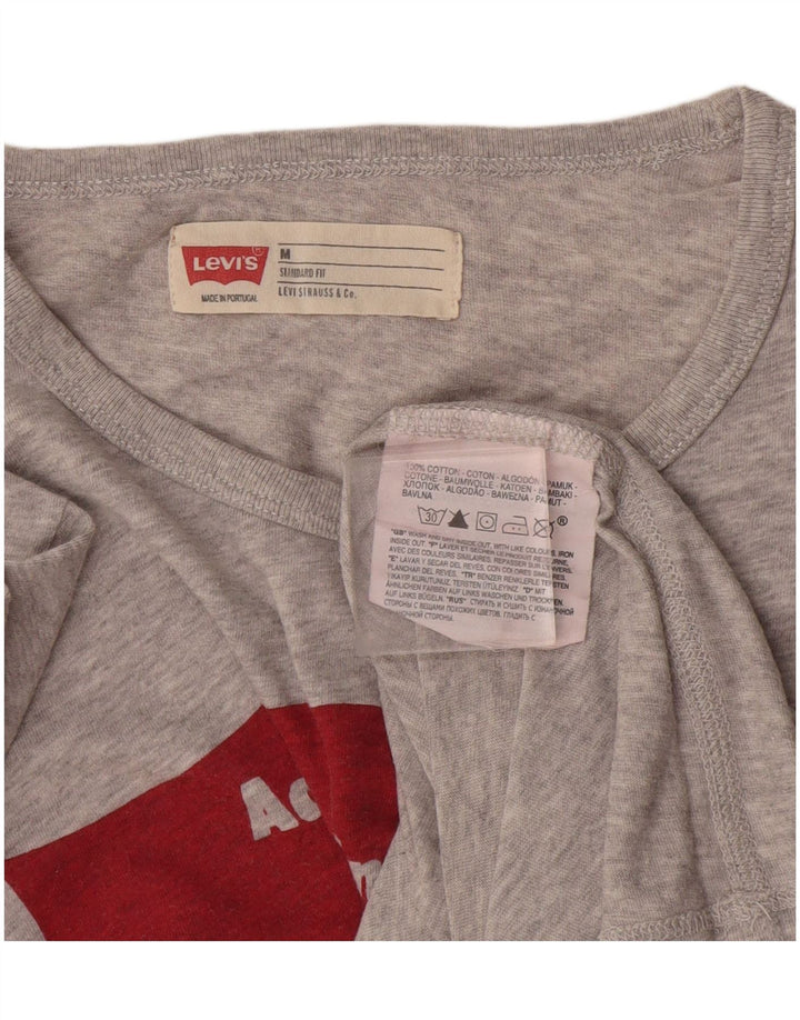 Мужская футболка стандартного кроя Levi's с рисунком, хлопковый топ среднего серого цвета