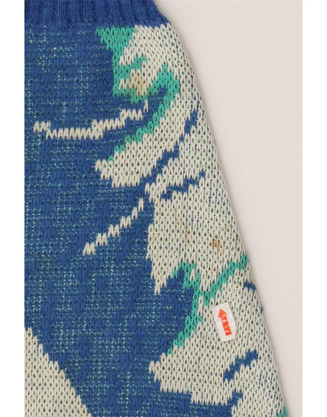 ВИНТАЖНЫЙ женский джемпер с v-образным вырезом и абстрактным узором IT 52 2XL синий