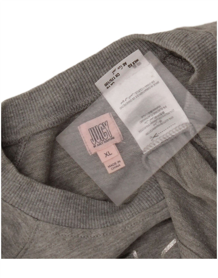 JUICY COUTURE Женский свитер с рисунком UK 18 XL Серый хлопок