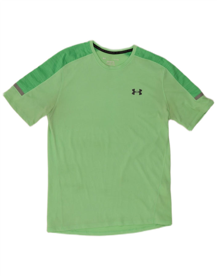 Мужская футболка с рисунком UNDER ARMOR, маленький зеленый цвет, полиэстер с цветными блоками