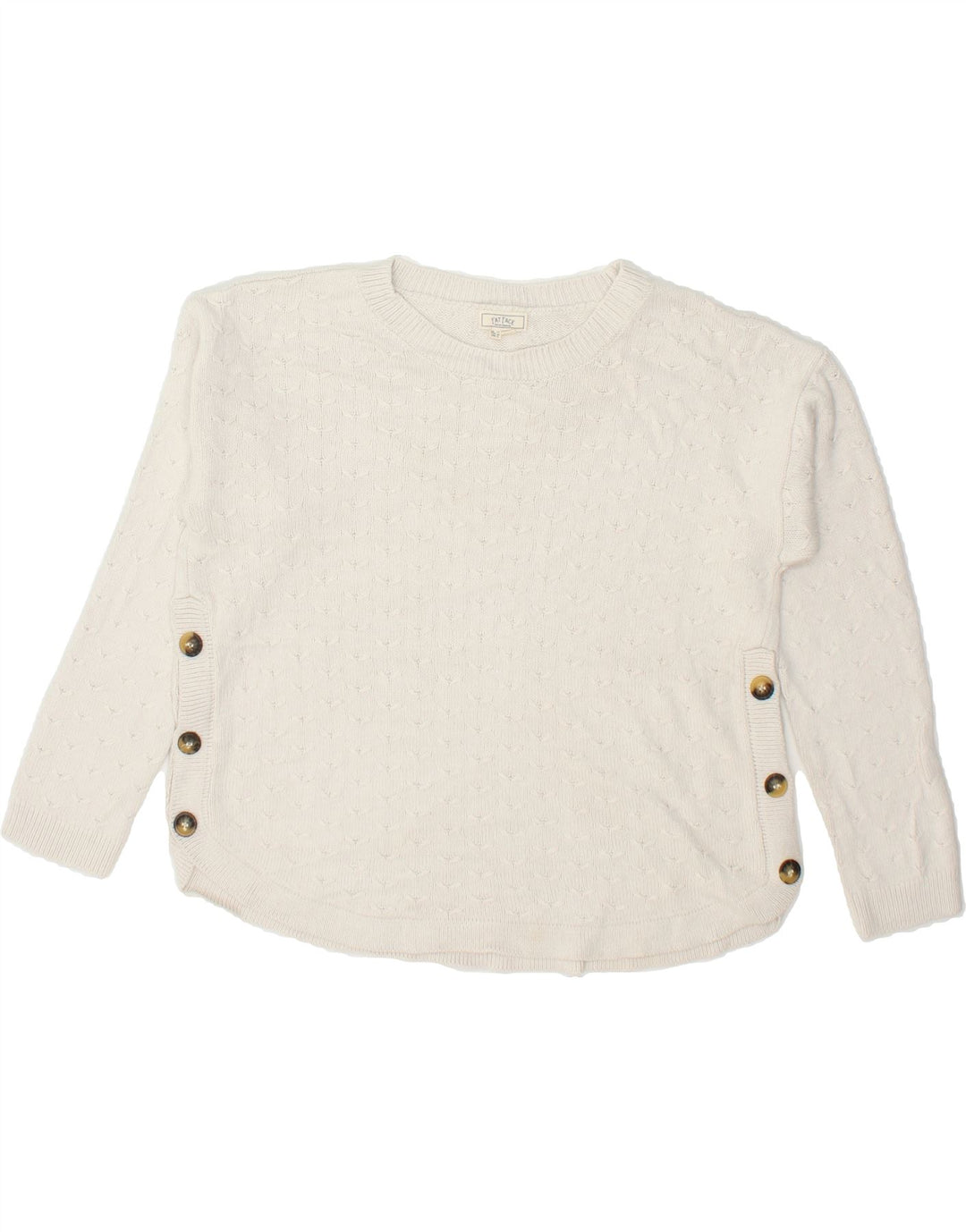 FAT FACE Womens Oversized Boat Neck Jumper Sweater UK 12 Medium White Vintage Fat Face and Second-Hand Fat Face from Messina Hembry 