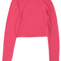 Женский укороченный топ Zara с длинным рукавом UK 12, хлопок среднего розового цвета