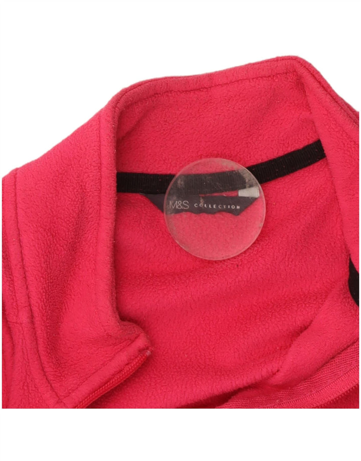 MARKS & SPENCER Womens Fleece Jacket UK 14 Medium Pink