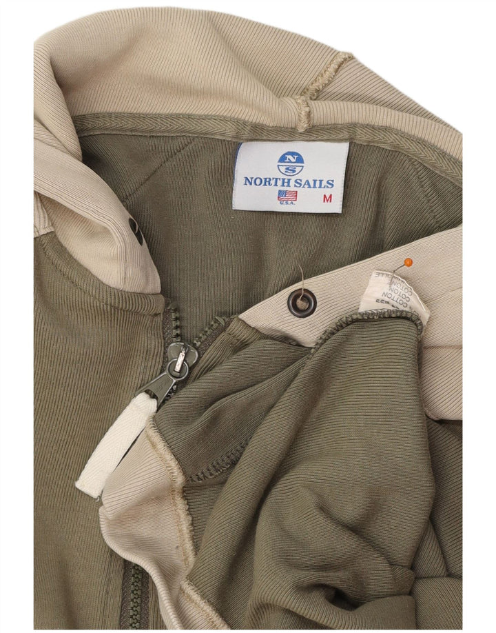 NORTH SAILS Мужской топ с капюшоном на молнии и длинными рукавами, средний зеленый, цветной блок