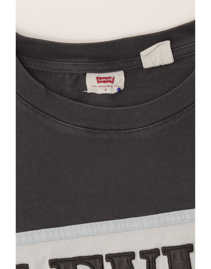 Женская оверсайз футболка с графическим принтом Levi's, размер UK 10, S, серый, комбинированный цвет