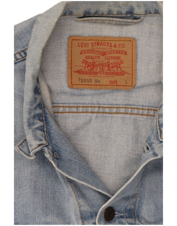 Мужская джинсовая куртка Levi's UK 40, большая синяя, хлопок