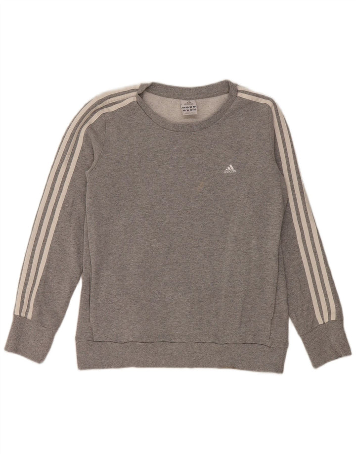 Женский свитер Adidas UK 12/14, хлопковый средний серый цвет