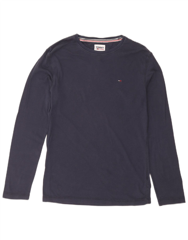TOMMY HILFIGER Мужской топ с длинными рукавами, средний темно-синий, хлопок