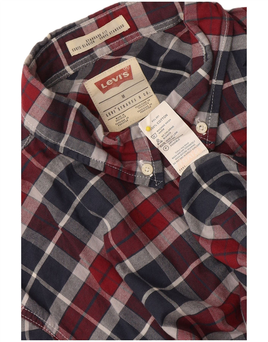 Мужская рубашка стандартного кроя Levi's, средний размер, разноцветная клетка, хлопок