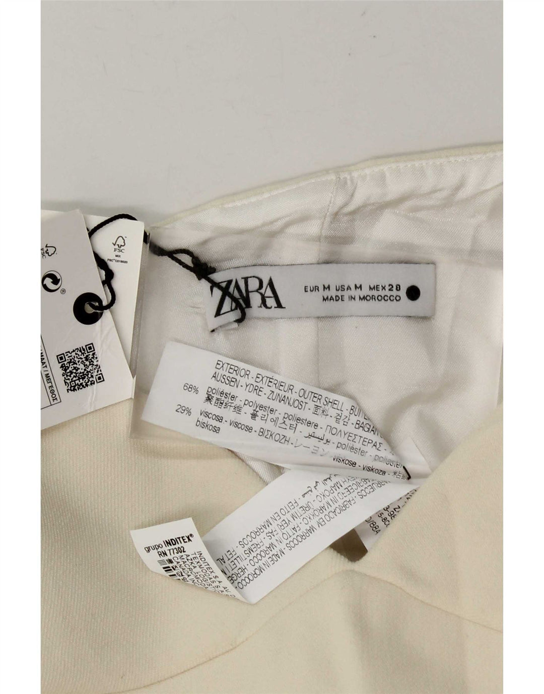 Женский укороченный корсетный топ без бретелек Zara UK 12, средний цвет: белый полиэстер