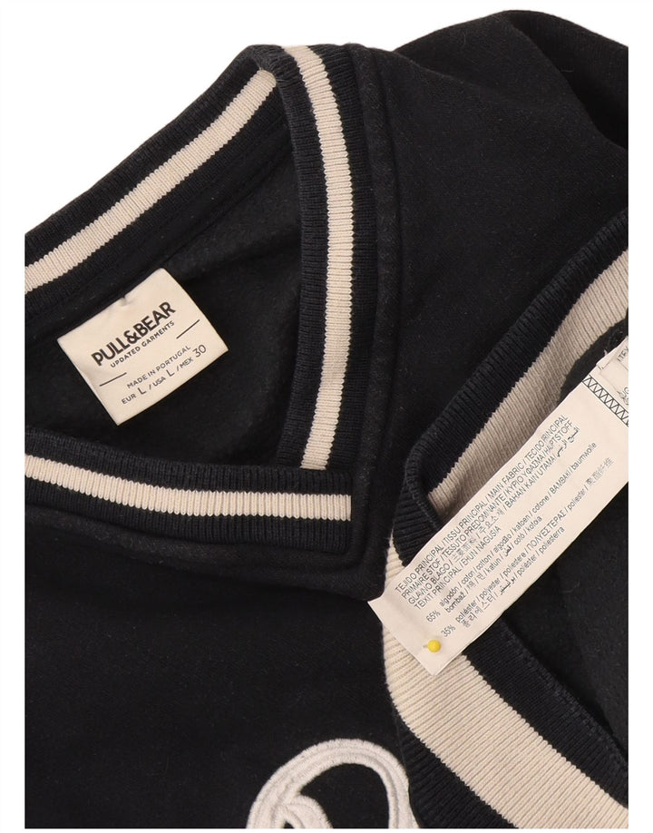 Мужской свитшот Pull & Bear Pasadena, большой темно-синий с цветными блоками