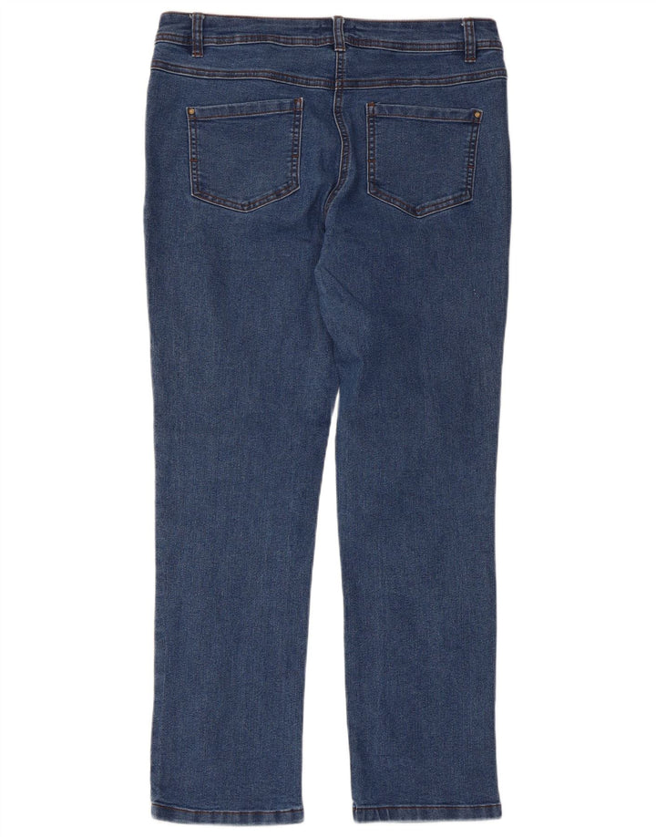 Женские зауженные джинсы M&Co UK 12, средние W34 L28, синие, хлопок