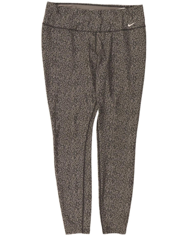 Женские леггинсы NIKE Dri Fit UK 18 XL, серые, полиэстер с животным принтом