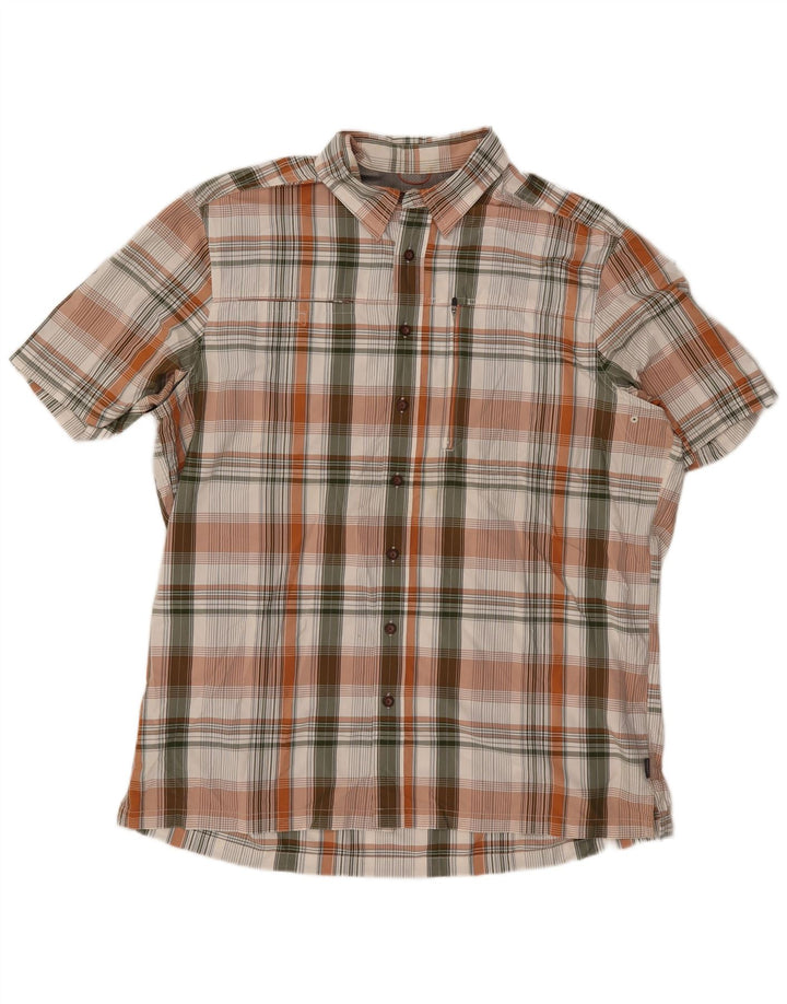EDDIE BAUER Мужская рубашка с коротким рукавом XL, разноцветный полиэстер в клетку