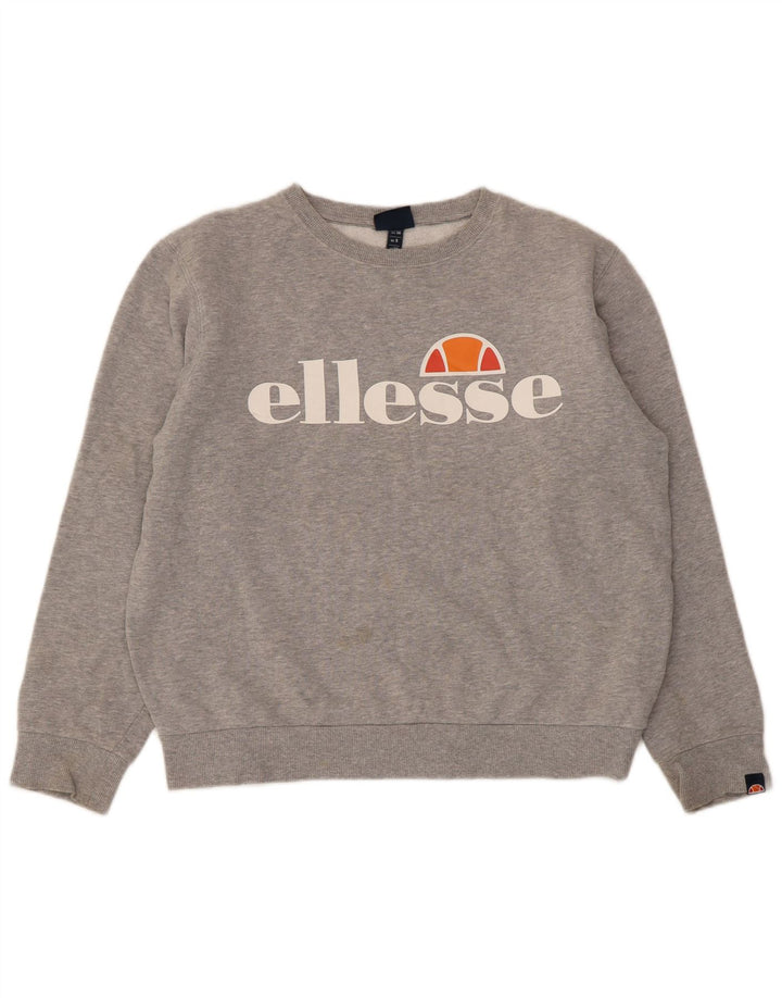 Женский джемпер оверсайз с рисунком Ellesse UK 10, маленький серый в крапинку
