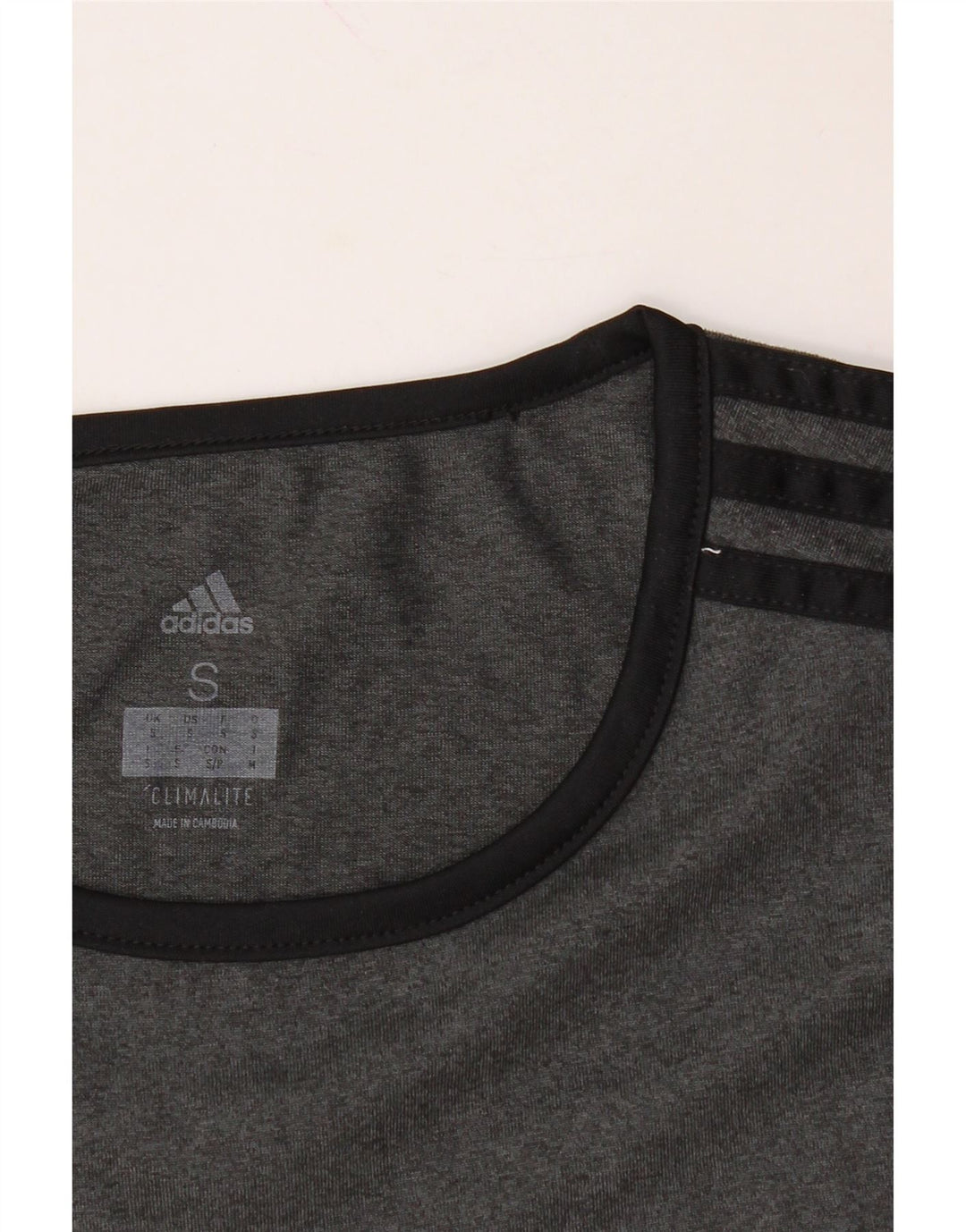 ADIDAS Mens Climalite T-Shirt Top Small Grey Colourblock Polyester Vintage Adidas and Second-Hand Adidas from Messina Hembry 