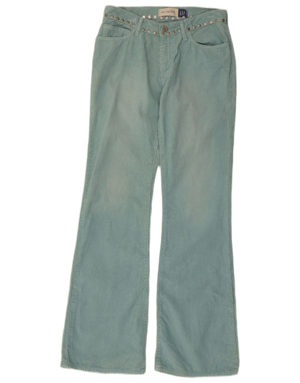 Gap Womens Low Waist Flare Corduroy Trousers UK 10 Small W28 L31 Turquoise