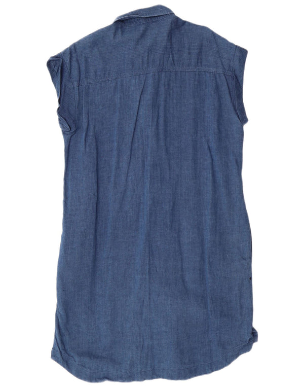 MASSIMO DUTTI Женское платье-рубашка без рукавов EU 44 XL Темно-синее