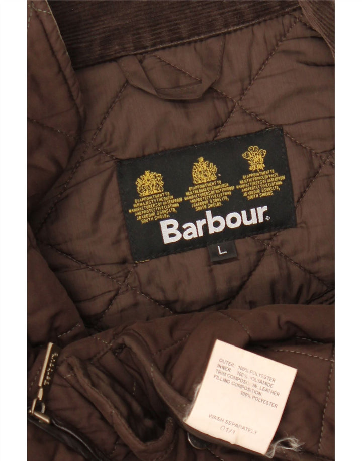 Мужская стеганая куртка BARBOUR UK 40, большая, коричневая, полиэстер