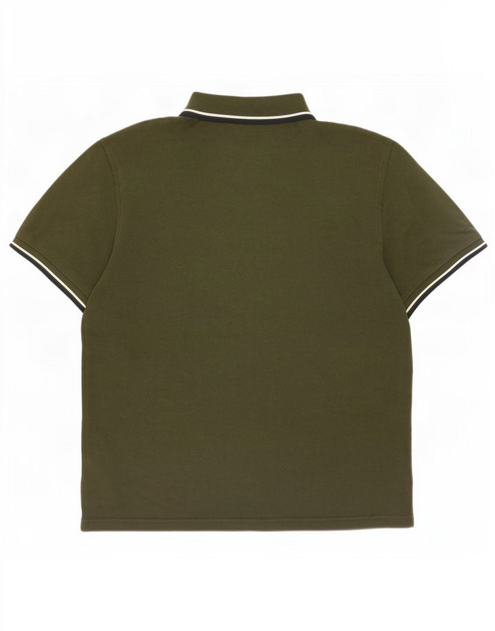 Мужская рубашка-поло Fred Perry, хлопковая полоска цвета хаки, большой размер