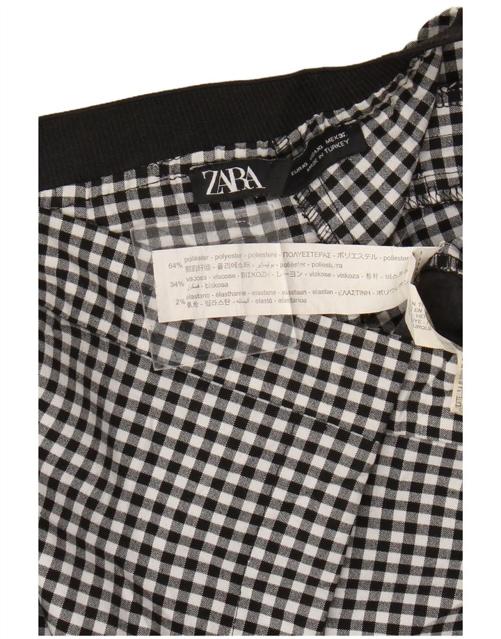 Женские узкие брюки чинос Zara XL W32 L27, черный полиэстер в мелкую клетку