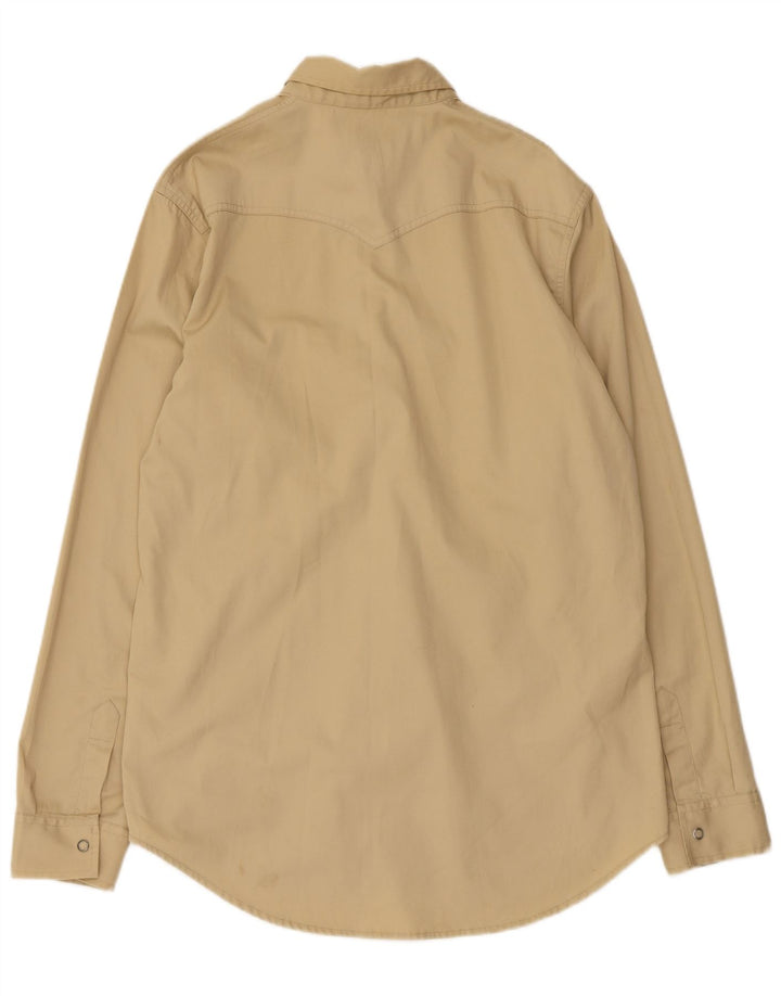 Мужская рубашка стандартного кроя Calvin Klein XL из полиэстера бежевого цвета