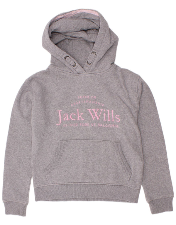 Джемпер с капюшоном Jack Wills для девочек 8–9 лет, серый хлопок