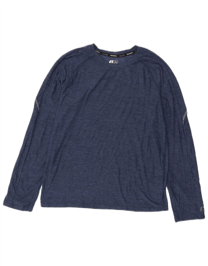 Топ Russell Athletic для мальчиков с длинными рукавами, 14–15 лет, XL, темно-синий, в крапинку