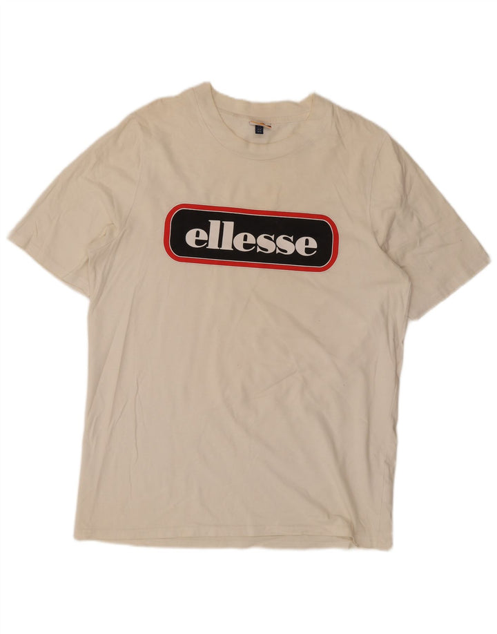Мужская футболка Ellesse с рисунком, маленький белый хлопковый топ
