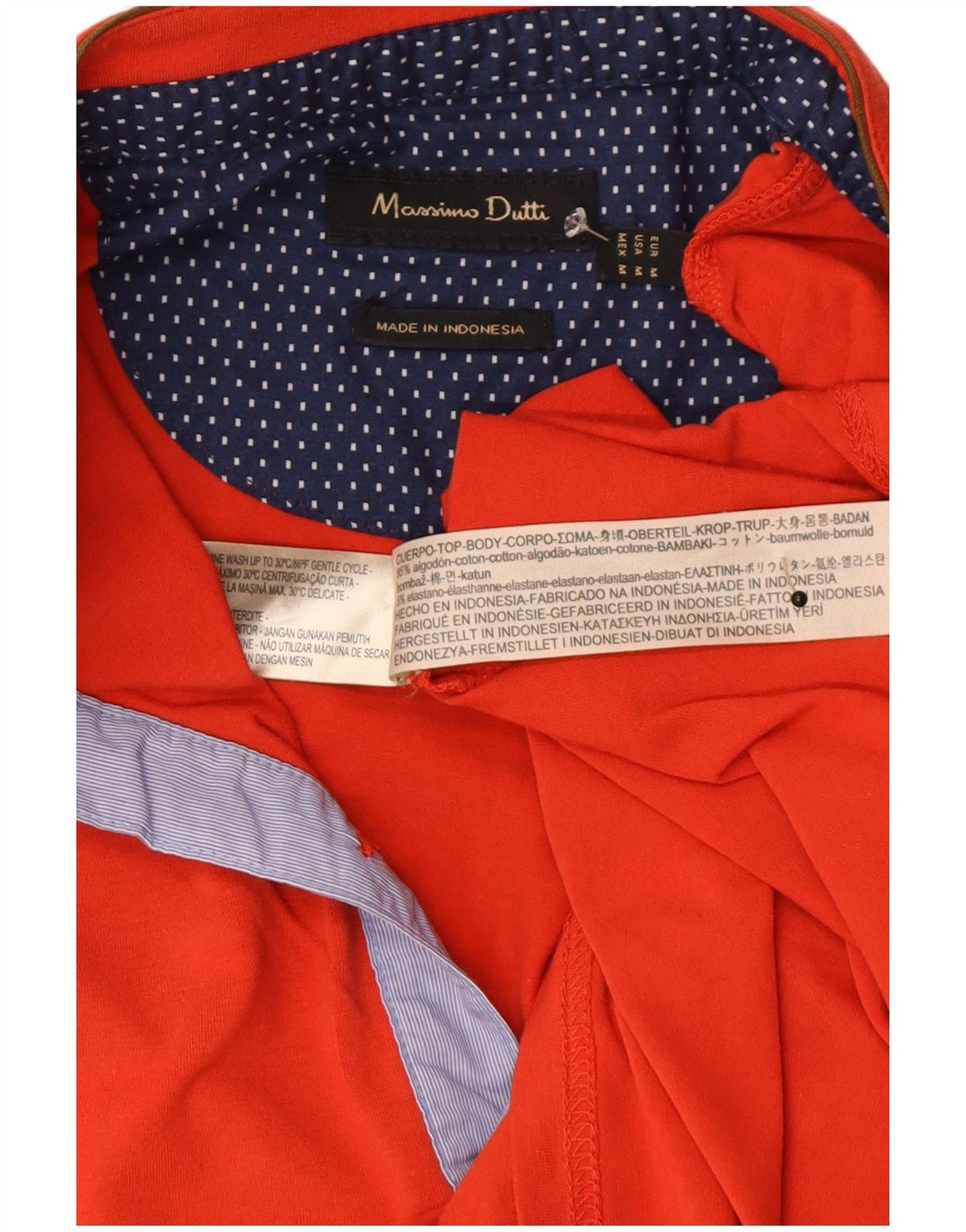 Мужская рубашка-поло Massimo Dutti из хлопка среднего красного цвета