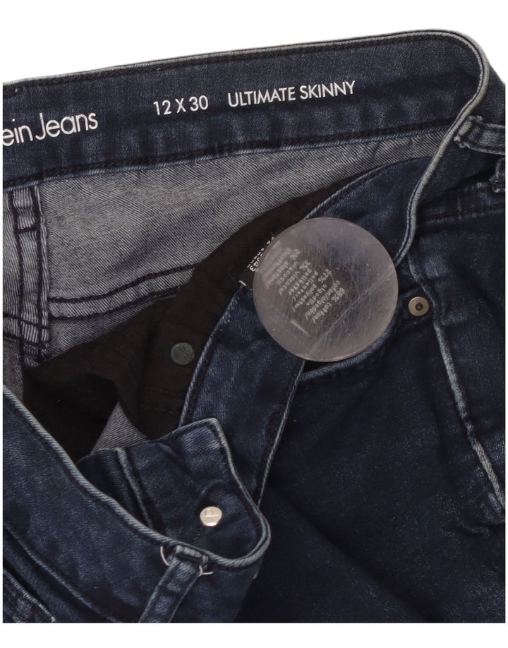 Женские джинсы скинни CALVIN KLEIN US 12 Средний W30 L30 Темно-синий хлопок