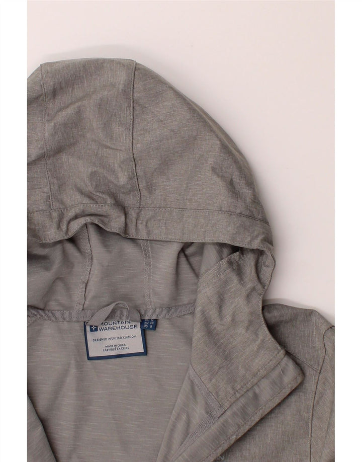 MOUNTAIN WAREHOUSE Womens Hooded Windbreaker Jacket UK 12 Medium  Grey Vintage Mountain Warehouse and Second-Hand Mountain Warehouse from Messina Hembry 
