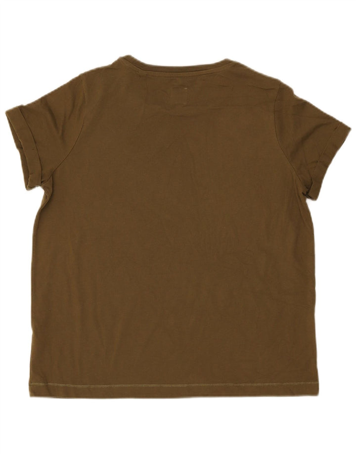 Женская футболка Jack Wills Top UK 12, средний цвет хаки, хлопок