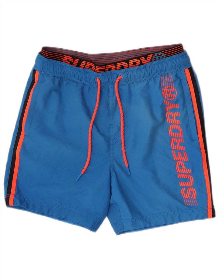 Мужские шорты для плавания Superdry с рисунком, средний синий, полиэстер