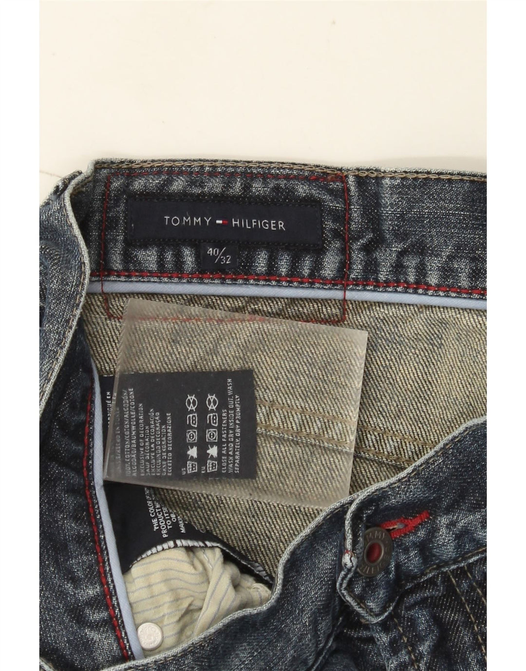 Мужские прямые джинсы Tommy Hilfiger W40 L32 синие, хлопок