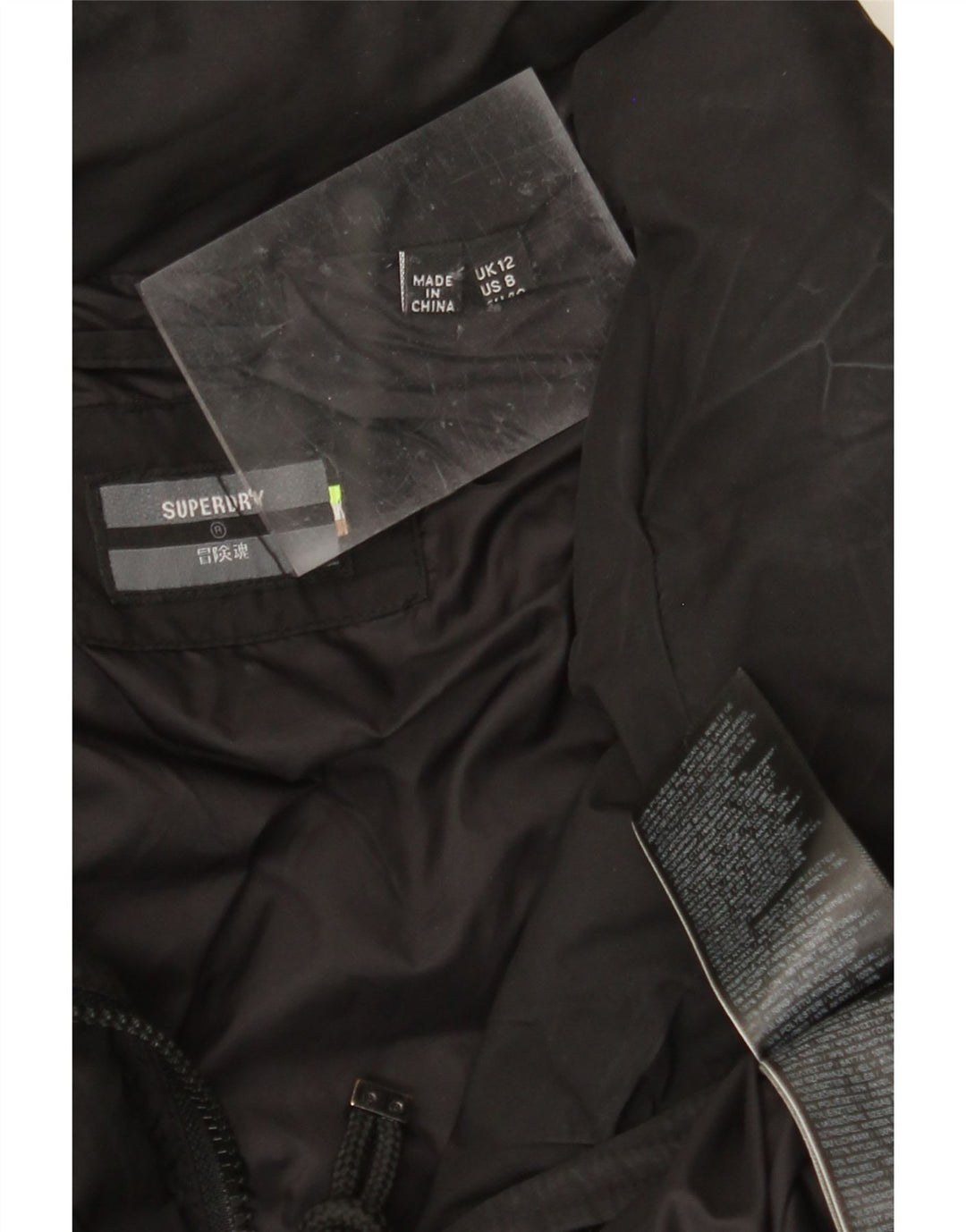 SUPERDRY Женское стеганое пальто UK 12, средний черный полиэстер