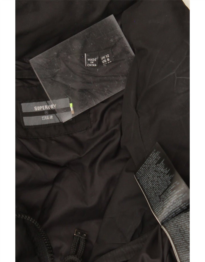 SUPERDRY Женское стеганое пальто UK 12, средний черный полиэстер