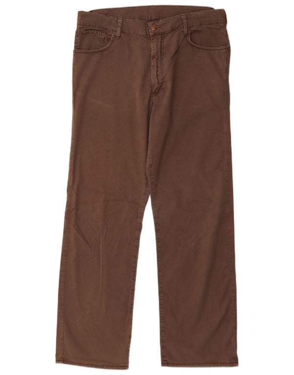 MARLBORO CLASSICS Мужские прямые повседневные брюки W34 L31 Коричневые хлопковые брюки