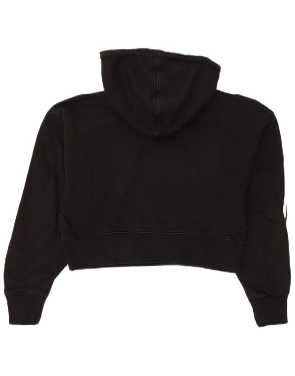 Женский укороченный джемпер с капюшоном Adidas Oversized UK 4 XS, черный хлопок