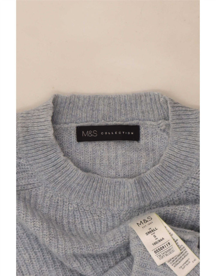 Женский свободный джемпер с круглым вырезом Marks & Spencer, Великобритания, 10, маленький синий