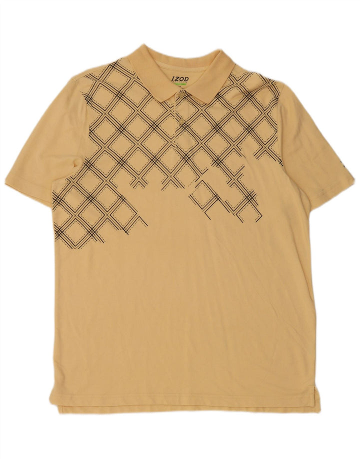 Мужская рубашка поло Izod, большая желтая клетка, хлопок
