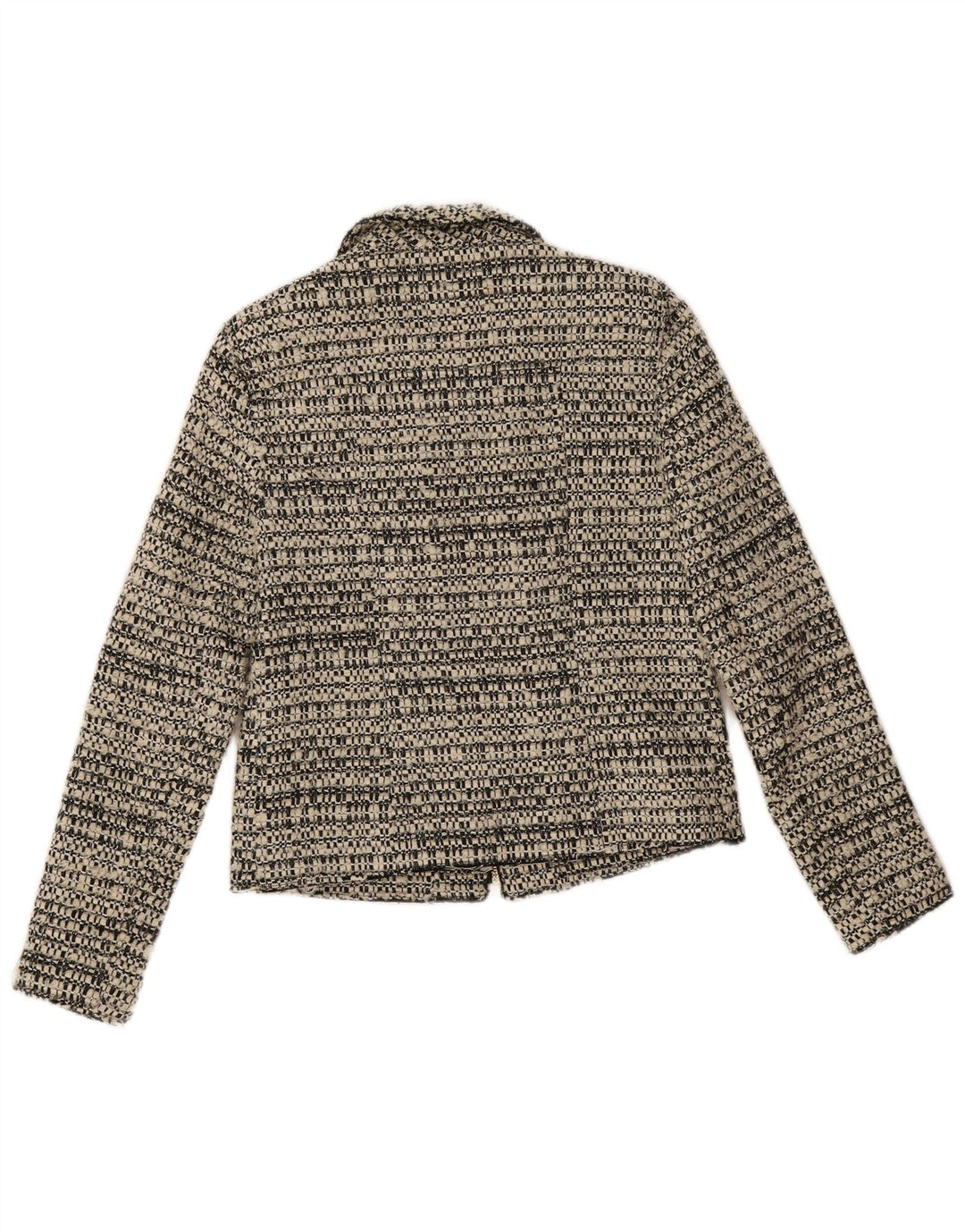 Женский пиджак Zara с молнией во всю длину, UK 10, маленький серый в крапинку