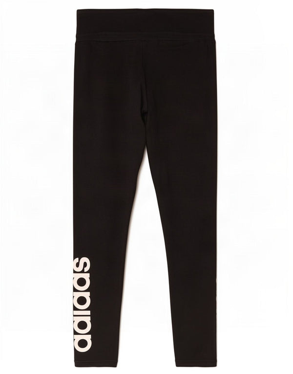 Женские леггинсы Adidas с рисунком UK 12/14, средний черный хлопок, черный