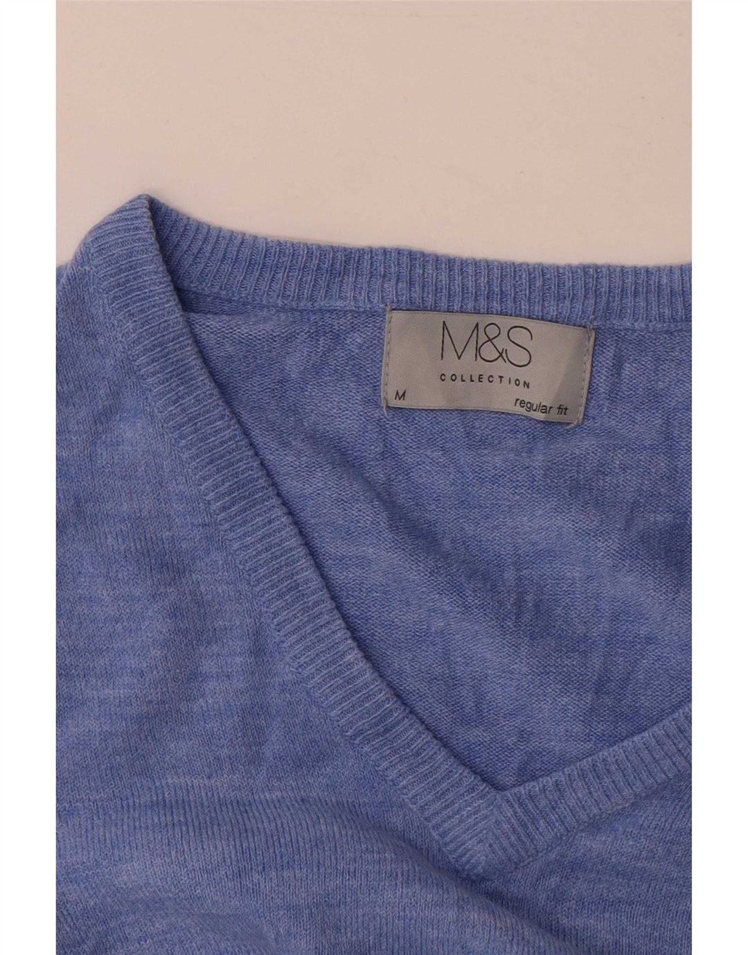 Мужской джемпер с v-образным вырезом Marks & Spencer, средний синий