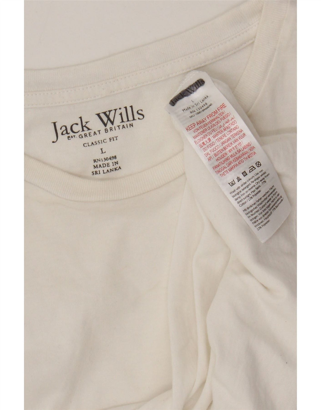 Мужская футболка классического кроя Jack Wills, большой белый хлопковый топ