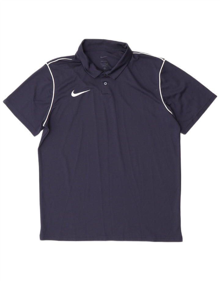 Мужская рубашка-поло Nike Dri Fit, большая темно-синяя