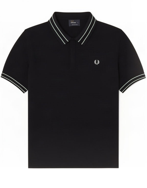 Мужская рубашка-поло Fred Perry из шерсти мериноса в большую черную полоску