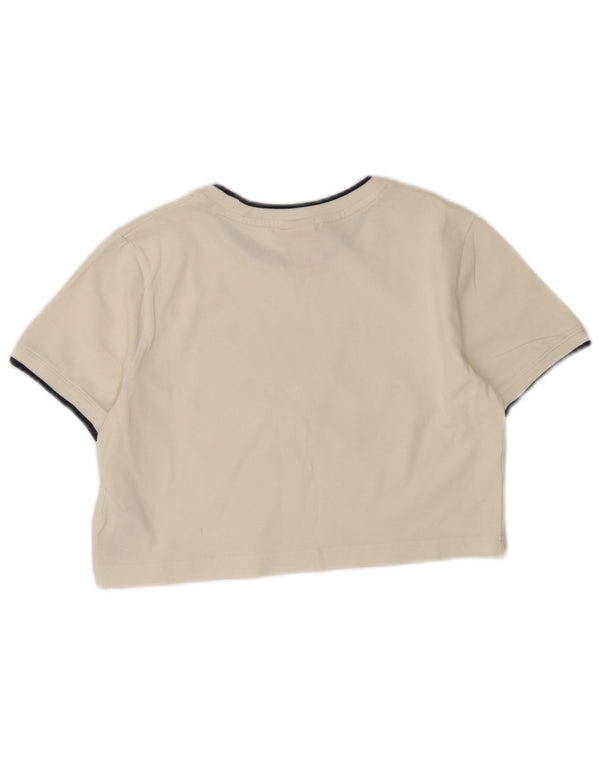 Женская укороченная футболка с графическим рисунком Nike UK 10, маленькая белая хлопковая футболка